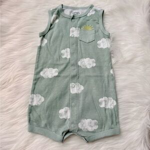 Carter's Mint Green Cloud Sleeveless Romper
